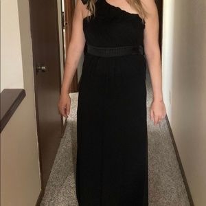 Floor length black dress